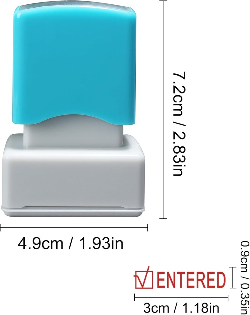 WAFJAMF Entered Stamp–Message Stamp Pre-Inked Office Stamp Refillable Red Ink Preinstalled-Medium - Image 2